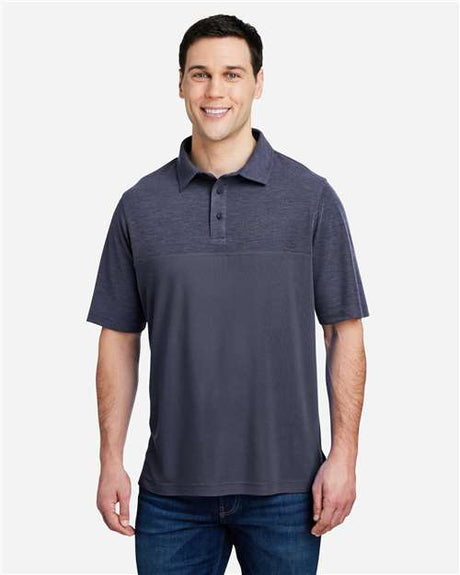 CORE365 Men's Fusion ChromaSoft™ Colorblock Polo - CORE365 CE112C Classic Navy/ Classic Navy Heather S
