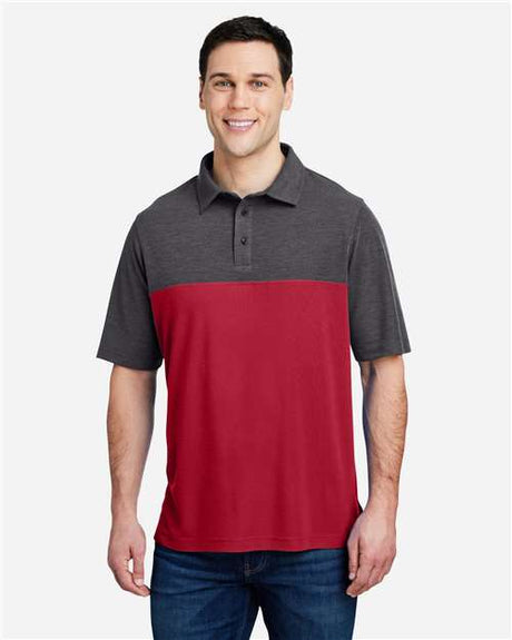 CORE365 Men's Fusion ChromaSoft™ Colorblock Polo - CORE365 CE112C Classic Red/ Carbon Heather S