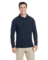 CORE365 Men's Fusion ChromaSoft™ Long Sleeve Pique Polo - CORE365 CE112L Black XS