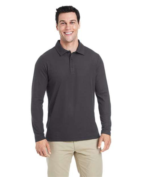 CORE365 Men's Fusion ChromaSoft™ Long Sleeve Pique Polo - CORE365 CE112L Carbon XS