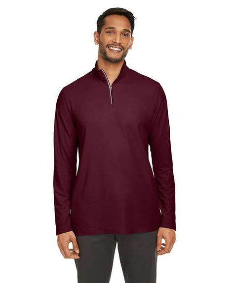 CORE365 Men's Fusion ChromaSoft™ Pique Quarter - Zip Pullover - CORE365 CE405 Burgundy S