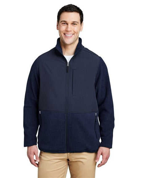 CORE365 Men's Journey Summit Hybrid Full - Zip - CORE365 CE890 Black/ Black S