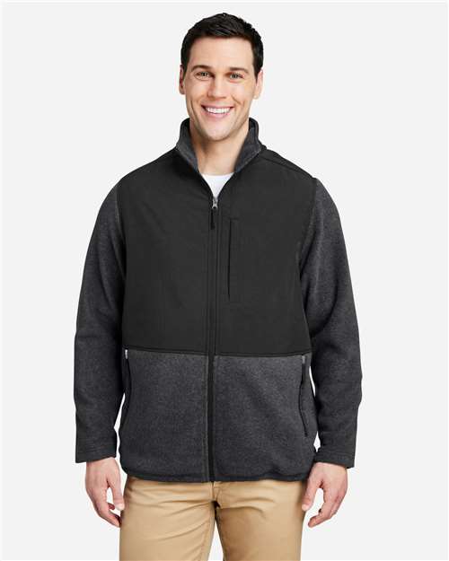 CORE365 Men's Journey Summit Hybrid Full - Zip - CORE365 CE890 Heather Charcoal/ Black S