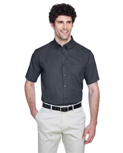 CORE365 Men's Optimum Short Sleeve Twill Dress Shirt - CORE365 88194 Black S