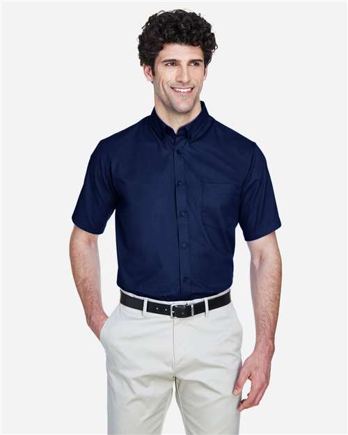 CORE365 Men's Optimum Short Sleeve Twill Dress Shirt - CORE365 88194 Classic Navy S
