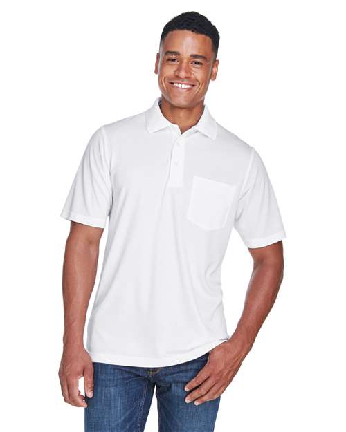 CORE365 Men's Origin Performance Piqué Polo with Pocket - CORE365 88181P White S