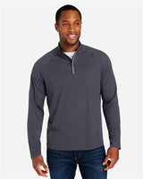 CORE365 Men's Origin Performance Pique Quarter - Zip Pullover - CORE365 CE418 Carbon/ Black S