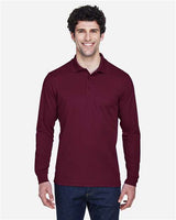 CORE365 Men's Pinnacle Performance Long Sleeve Piqué Polo - CORE365 88192 Burgundy S