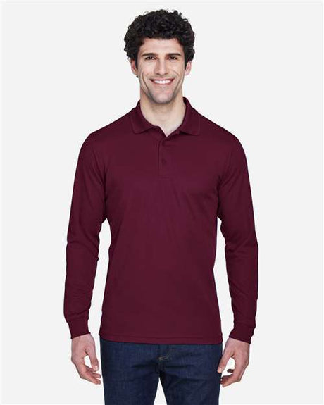 CORE365 Men's Pinnacle Performance Long Sleeve Piqué Polo - CORE365 88192 Burgundy S