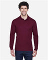 CORE365 Men's Pinnacle Performance Long Sleeve Piqué Polo - CORE365 88192 Burgundy S