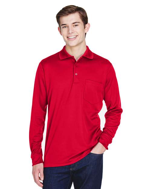 CORE365 Men's Pinnacle Performance Long Sleeve Piqué Polo with Pocket - CORE365 88192P Classic Red S