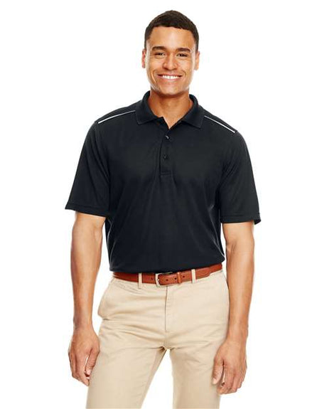 CORE365 Men's Radiant Performance Piqué Polo with Reflective Piping - CORE365 88181R Black S