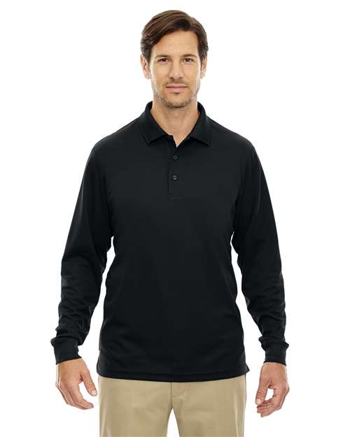 CORE365 Men's Tall Pinnacle Performance Long Sleeve Piqué Polo - CORE365 88192T Black LT