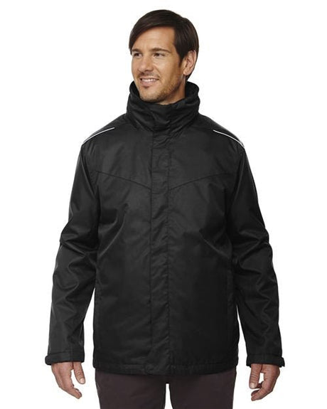 CORE365 Men's Tall Region 3 - in - 1 Jacket with Fleece Liner - CORE365 88205T Black LT