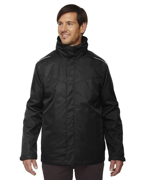 CORE365 Men's Tall Region 3 - in - 1 Jacket with Fleece Liner - CORE365 88205T Black LT