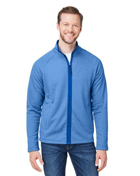 CORE365 Men's Venture Heathered Stripe Full - Zip Jacket - CORE365 CE72 True Royal/ White S