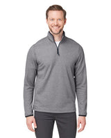 CORE365 Men's Venture Heathered Stripe Quarter - Zip Pullover - CORE365 CE73 Black/ White S