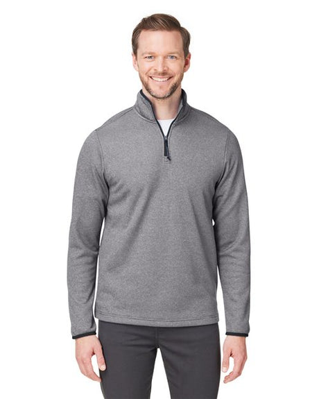 CORE365 Men's Venture Heathered Stripe Quarter - Zip Pullover - CORE365 CE73 Black/ White S