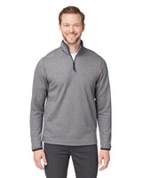 CORE365 Men's Venture Heathered Stripe Quarter - Zip Pullover - CORE365 CE73 Black/ White S