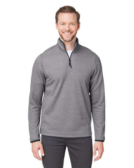 CORE365 Men's Venture Heathered Stripe Quarter - Zip Pullover - CORE365 CE73 Black/ White S