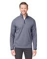 CORE365 Men's Venture Heathered Stripe Quarter - Zip Pullover - CORE365 CE73 Classic Navy/ White S