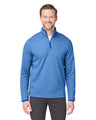 CORE365 Men's Venture Heathered Stripe Quarter - Zip Pullover - CORE365 CE73 True Royal/ White S