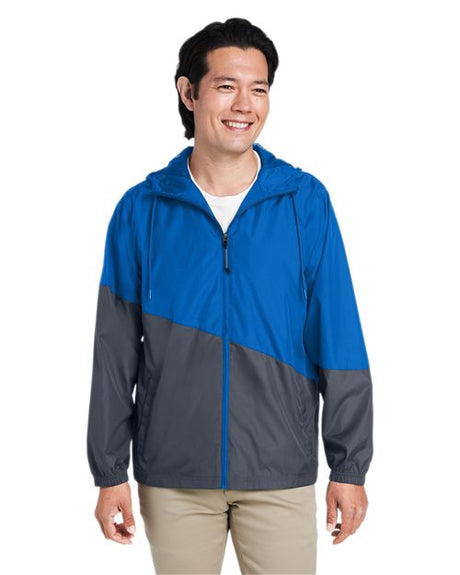CORE365 Unisex Techno Lite Colorblock Windbreaker - CORE365 CE710 Black/ Carbon XS
