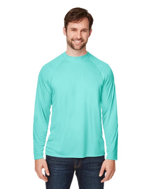 CORE365 Unisex Ultra UVP™ Marina Raglan Long Sleeve T-Shirt - CORE365 CE110 Black XS