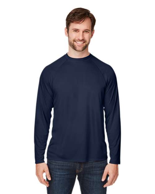 CORE365 Unisex Ultra UVP™ Marina Raglan Long Sleeve T-Shirt - CORE365 CE110 Classic Navy XS