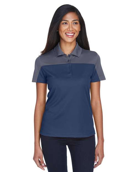 CORE365 Women's Balance Colorblock Performance Piqué Polo - CORE365 CE101W Classic Navy/ Carbon XS