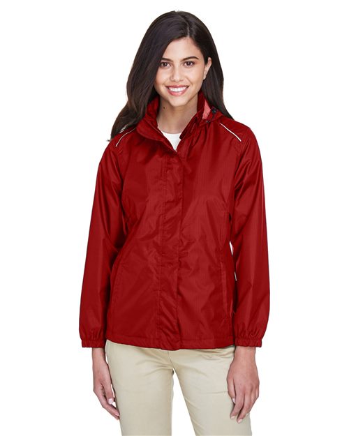CORE365 Women's Climate Seam - Sealed Lightweight Variegated Ripstop Jacket - CORE365 78185 Black XS