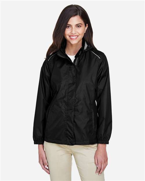 CORE365 Women's Climate Seam - Sealed Lightweight Variegated Ripstop Jacket - CORE365 78185 Black XS
