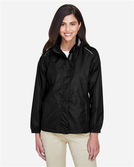CORE365 Women's Climate Seam - Sealed Lightweight Variegated Ripstop Jacket - CORE365 78185 Black XS