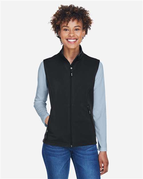 CORE365 Women's Cruise Two - Layer Fleece Bonded Soft Shell Vest - CORE365 CE701W Black XS
