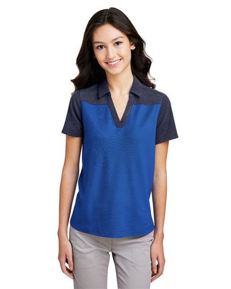 CORE365 Women's Fusion ChromaSoft™ Colorblock Polo - CORE365 CE112CW Black/ Carbon Heather XS