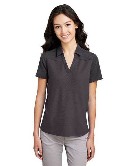 CORE365 Women's Fusion ChromaSoft™ Colorblock Polo - CORE365 CE112CW Carbon/ Carbon Heather XS