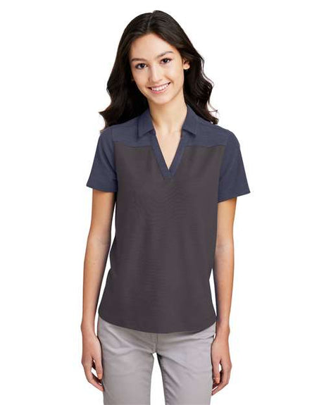 CORE365 Women's Fusion ChromaSoft™ Colorblock Polo - CORE365 CE112CW Carbon/ Classic Navy Heather XS