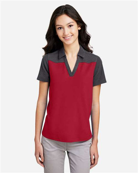 CORE365 Women's Fusion ChromaSoft™ Colorblock Polo - CORE365 CE112CW Classic Red/ Carbon Heather XS