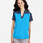CORE365 Women's Fusion ChromaSoft™ Colorblock Polo - CORE365 CE112CW Electric Blue/ Classic Navy Heather XS