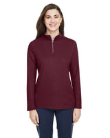 CORE365 Women's Fusion ChromaSoft™ Pique Quarter - Zip Pullover - CORE365 CE405W Burgundy XS
