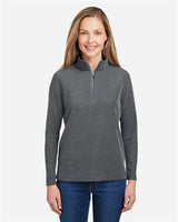 CORE365 Women's Fusion ChromaSoft™ Pique Quarter - Zip Pullover - CORE365 CE405W Carbon Heather XS