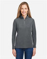 CORE365 Women's Fusion ChromaSoft™ Pique Quarter - Zip Pullover - CORE365 CE405W Carbon Heather XS