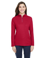CORE365 Women's Fusion ChromaSoft™ Pique Quarter - Zip Pullover - CORE365 CE405W Classic Red XS