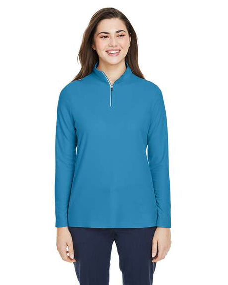 CORE365 Women's Fusion ChromaSoft™ Pique Quarter - Zip Pullover - CORE365 CE405W Electric Blue XS