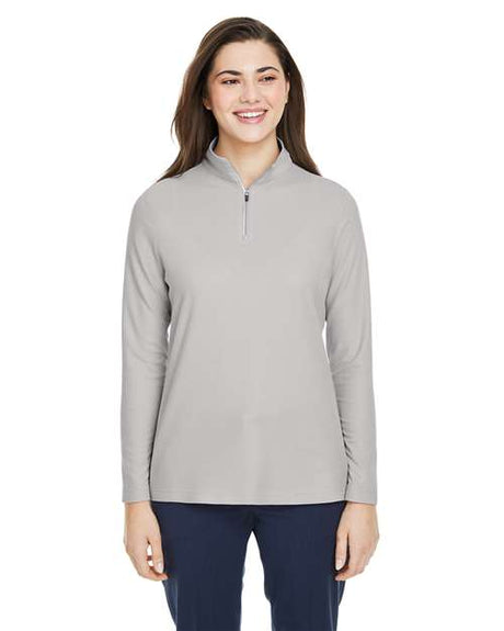 CORE365 Women's Fusion ChromaSoft™ Pique Quarter - Zip Pullover - CORE365 CE405W Platinum XS