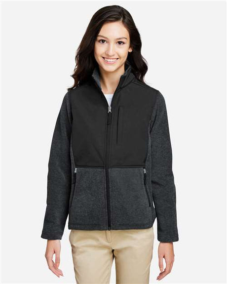 CORE365 Women's Journey Summit Hybrid Full - Zip - CORE365 CE890W Heather Charcoal/ Black S