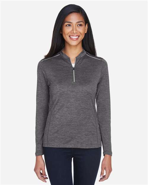 CORE365 Women's Kinetic Performance Quarter - Zip Pullover - CORE365 CE401W Carbon/ Black XS