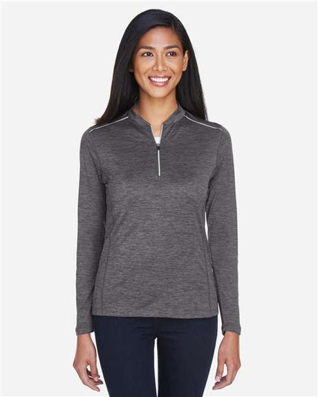 CORE365 Women's Kinetic Performance Quarter - Zip Pullover - CORE365 CE401W Carbon/ Black XS