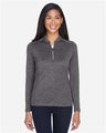 CORE365 Women's Kinetic Performance Quarter - Zip Pullover - CORE365 CE401W Carbon/ Black XS