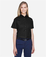 CORE365 Women's Optimum Short Sleeve Twill Shirt - CORE365 78194 Black XS